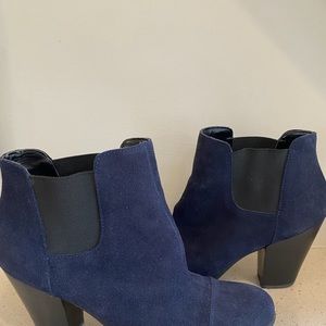 Size 10 blue suede booties